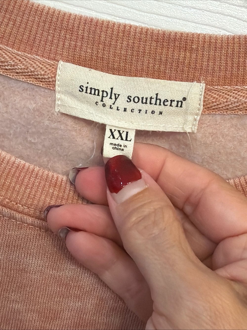 Simply Southern Peach Crewneck Sweatshirt - Picture 2 of 7